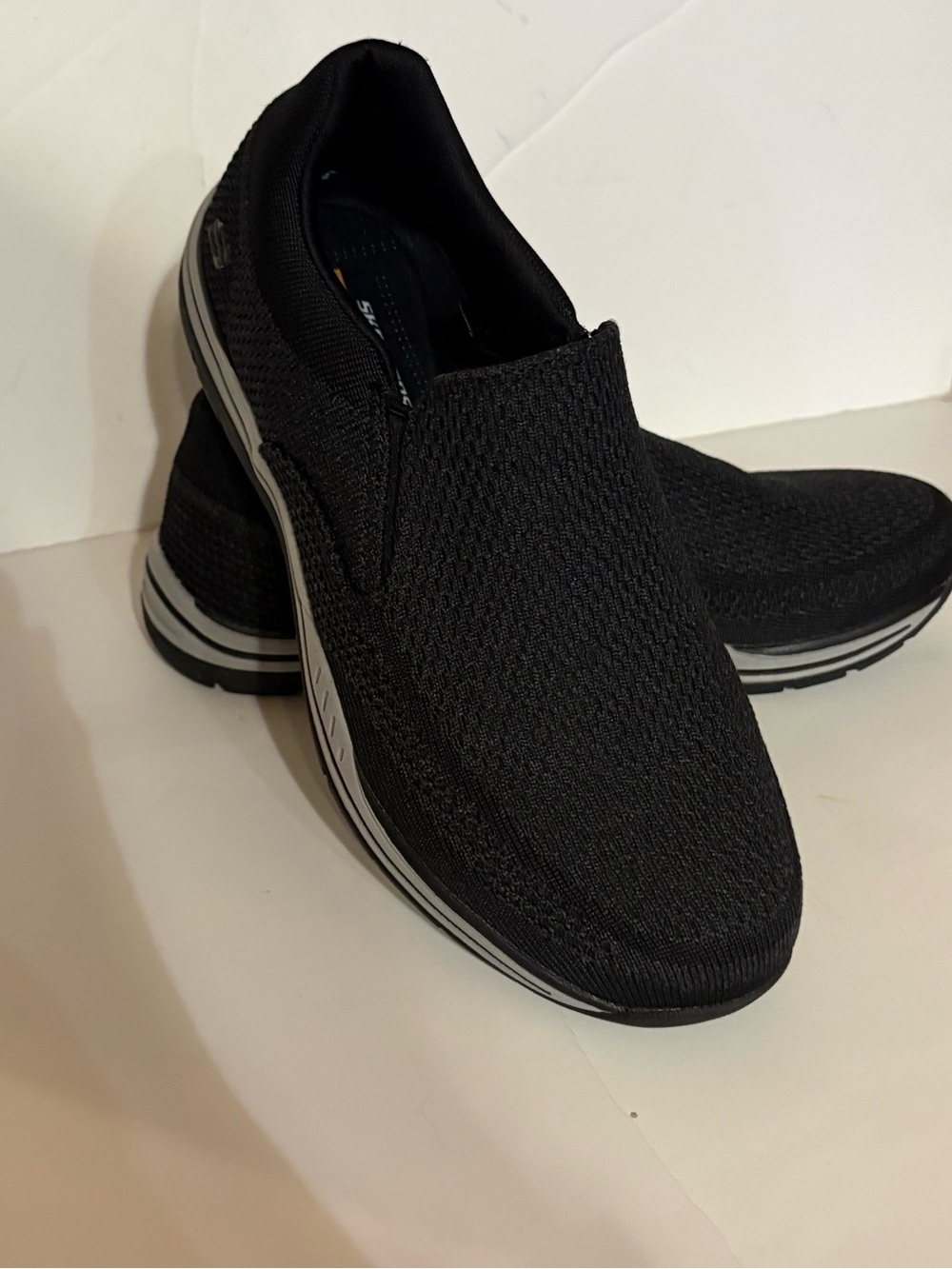 Skechers Black Knit Slip-On Loafers